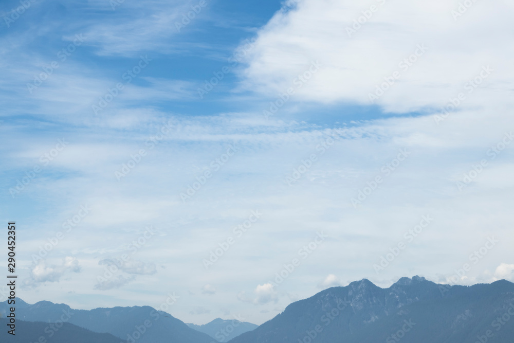 Fototapeta premium Beautiful blue sky with nice cloud and mountain