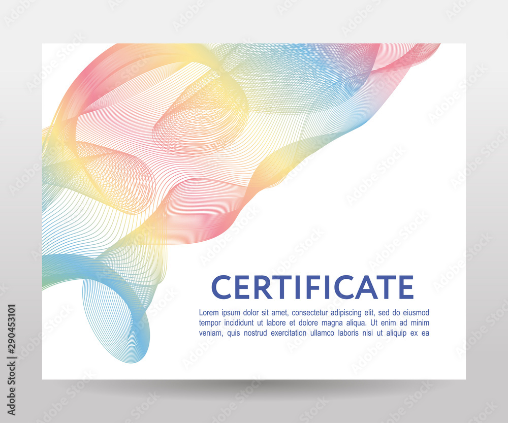 Fototapeta premium Certificate. Template diplomas, currency. Vector gradient frame