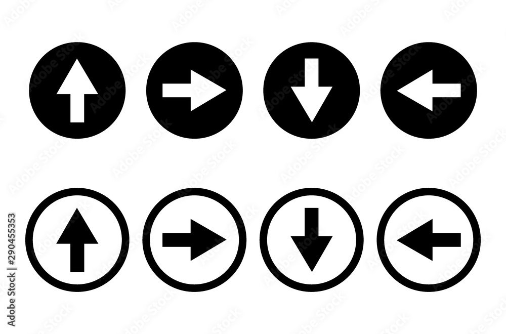 Set of black and white arrows four way. Arrow four way icon. Arrows four way collection. Set of black and white arrows four way. Arrow four way icon. Arrows four way collection.