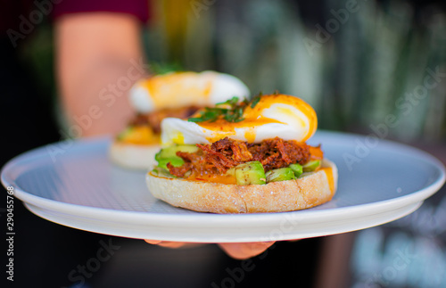 Huevos benedictinos from mexican food photo