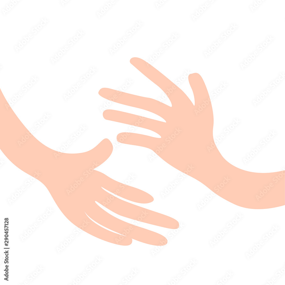 Hugging hands.Two hands holding or embracing something. Hugging hands.Two hands holding or embracing something.