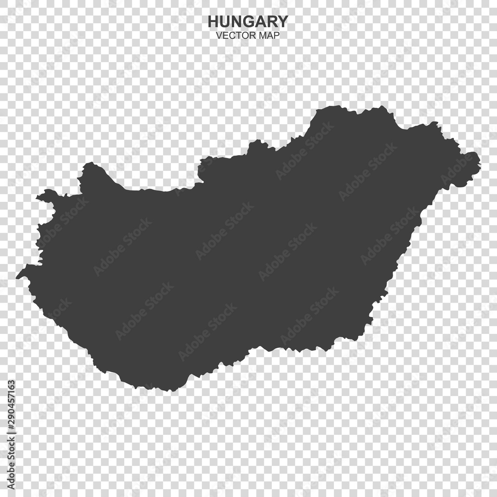 vector map of Hungary on transparent background