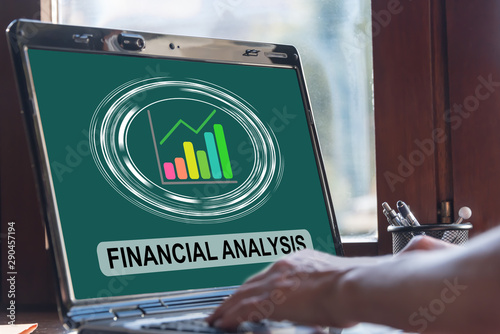 Financial analysis concept on a laptop screen