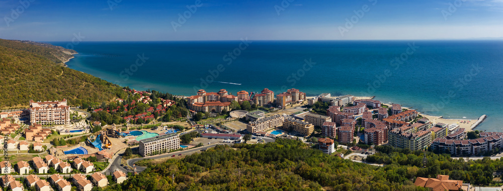 View of drone to sea resort Elenite on the Bulgarian Black Sea coast