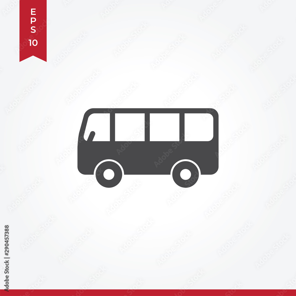 Bus vector icon in modern style for web site and mobile app