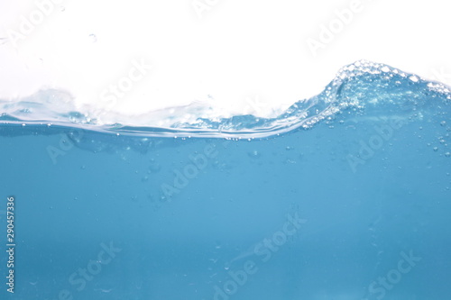  Blue water waves and small bubbles