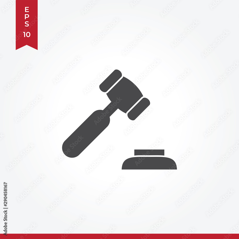 Justice hammer vector icon in modern style for web site and mobile app Justice hammer vector icon in modern style for web site and mobile app