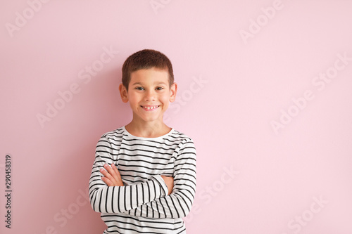 Portrait of happy little bo...