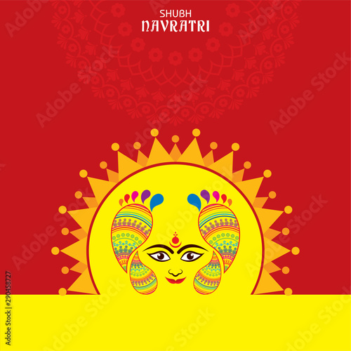 Illustration of Happy Navratri greeting stock vector