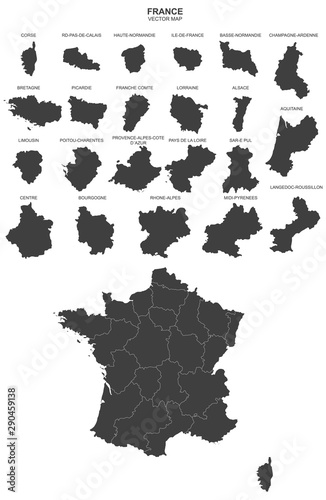 political map of France on white background