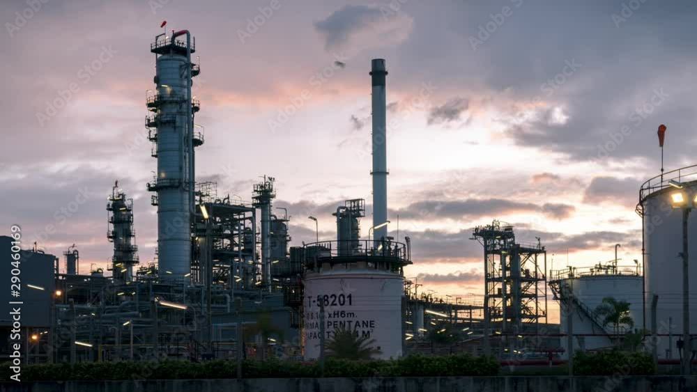Oil Industry - Refinery plant - time lapse Oil Industry - Refinery plant - time lapse