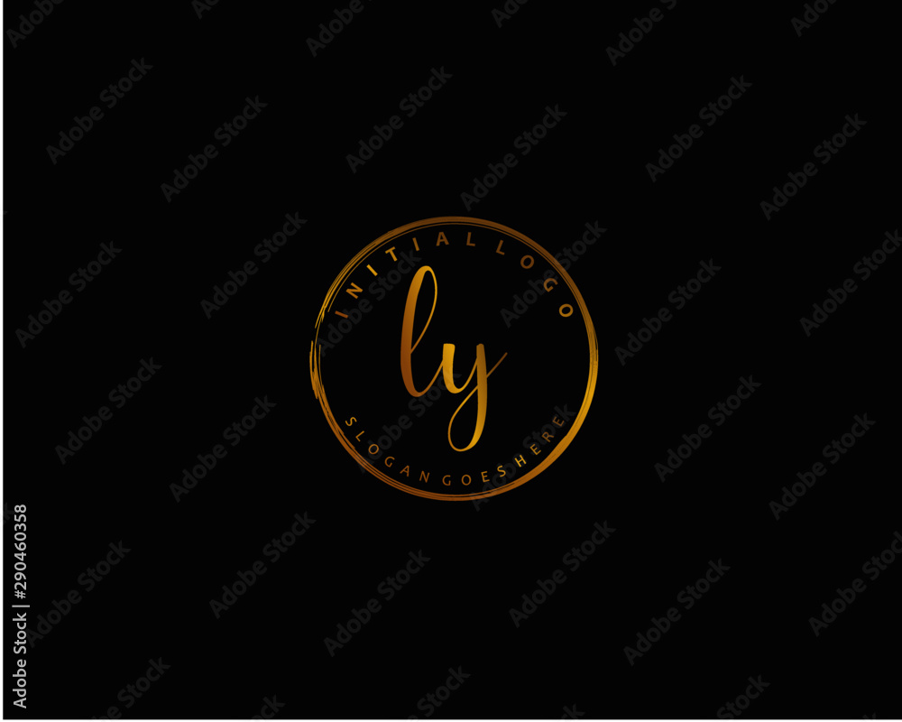 Fototapeta premium LY Initial letter logo template vector