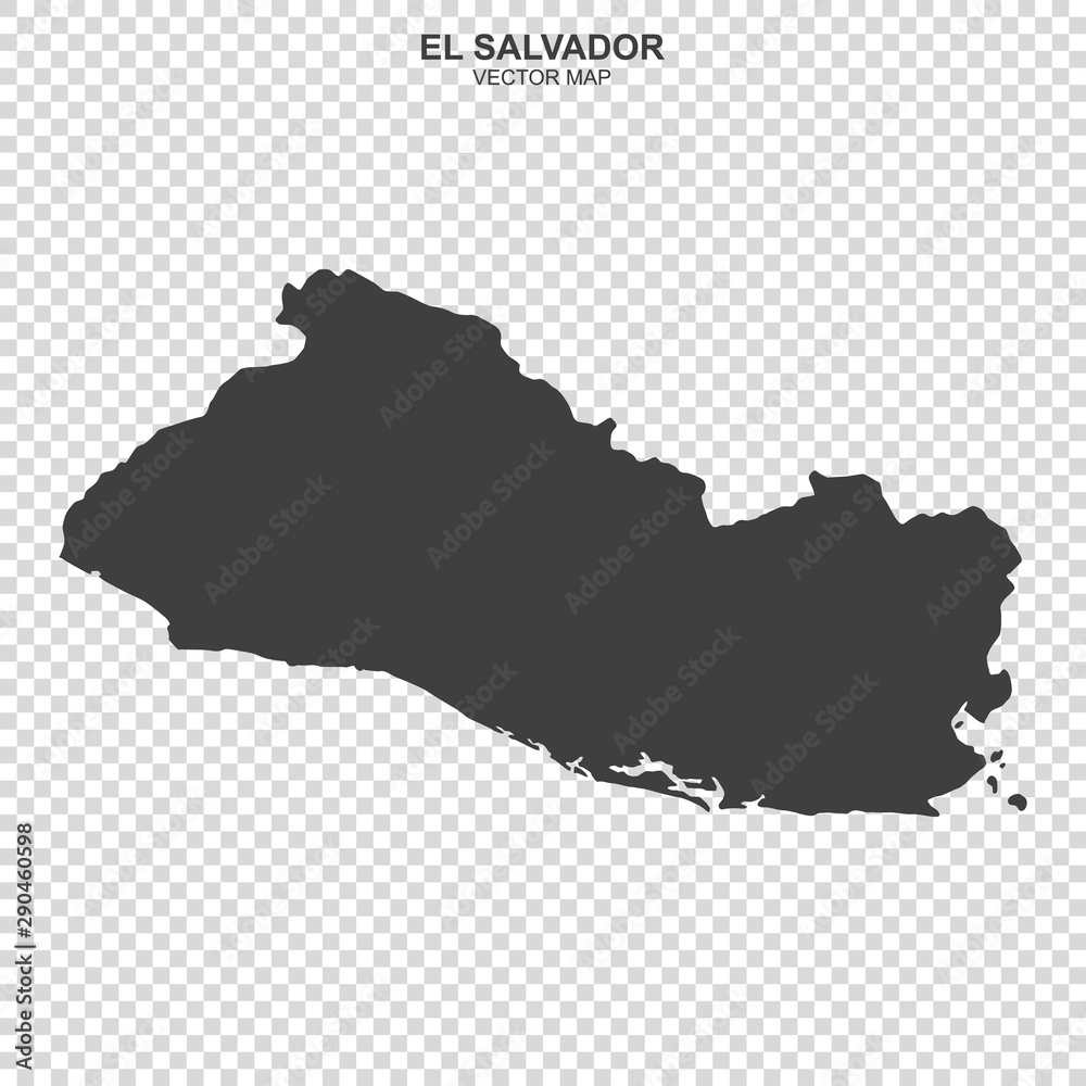 political map of El Salvador on transparent background