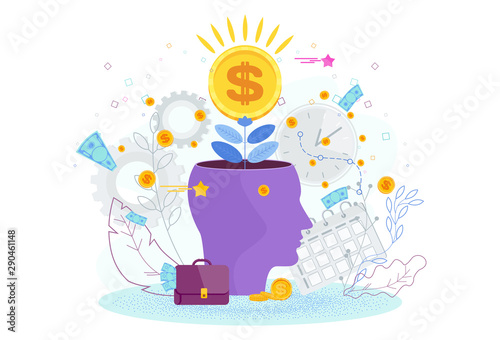 From the head of a man grows a money tree