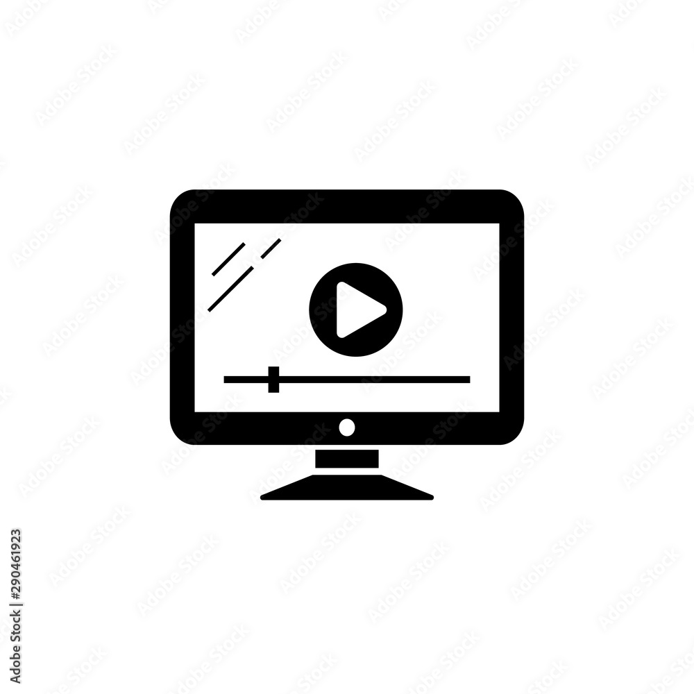 Media player vector icon on white background Media player vector icon on white background