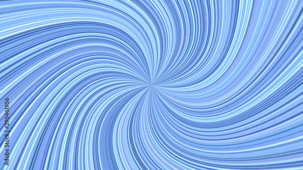 Fototapeta premium Blue psychedelic abstract swirl stripe background - vector curved ray design