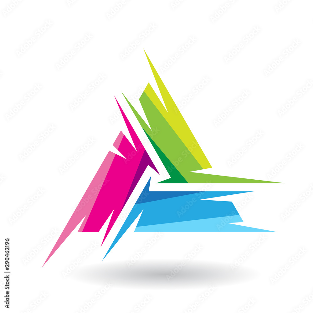 Colorful Abstract Triangle Symbol of Letter A Colorful Abstract Triangle Symbol of Letter A