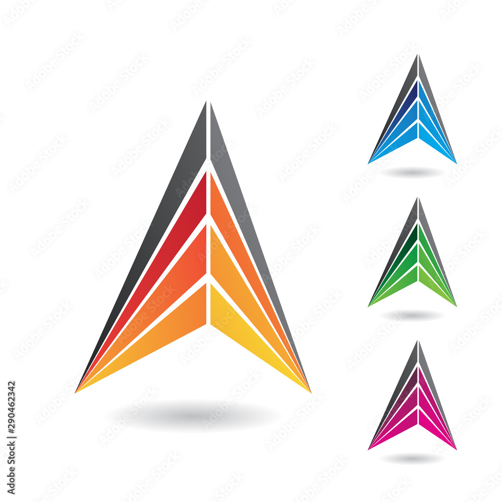 Colorful Abstract Triangle Symbol of Letter A Colorful Abstract Triangle Symbol of Letter A