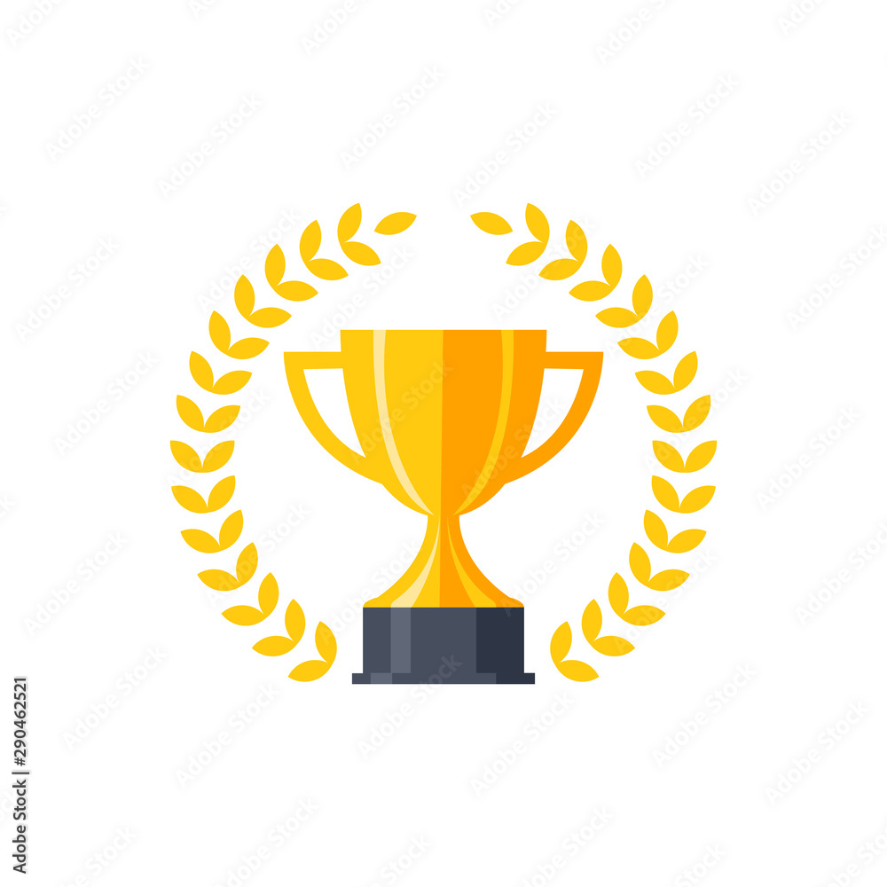Vector flat golden trophy Vector flat golden trophy