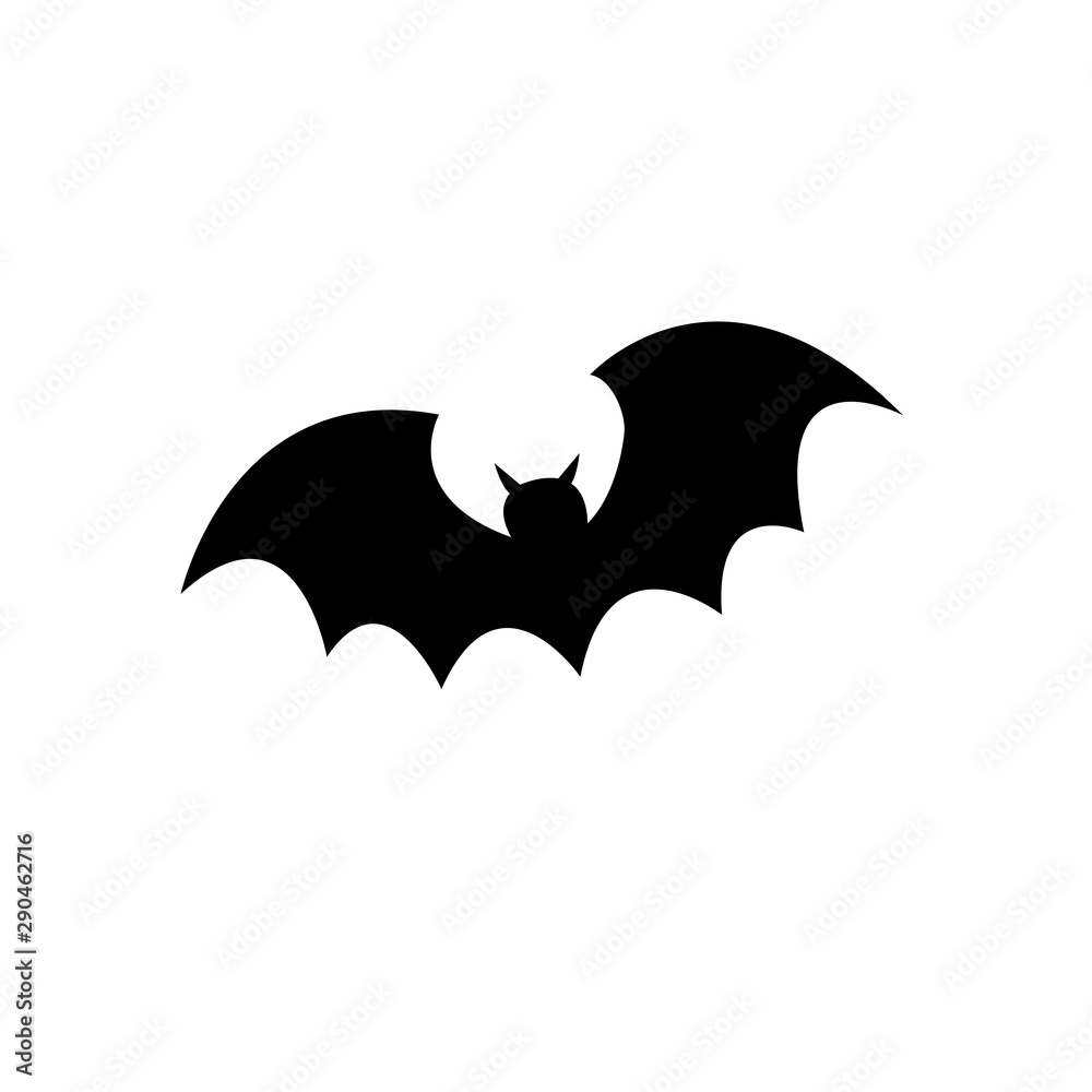 A Bat icon silhouette for helloween party