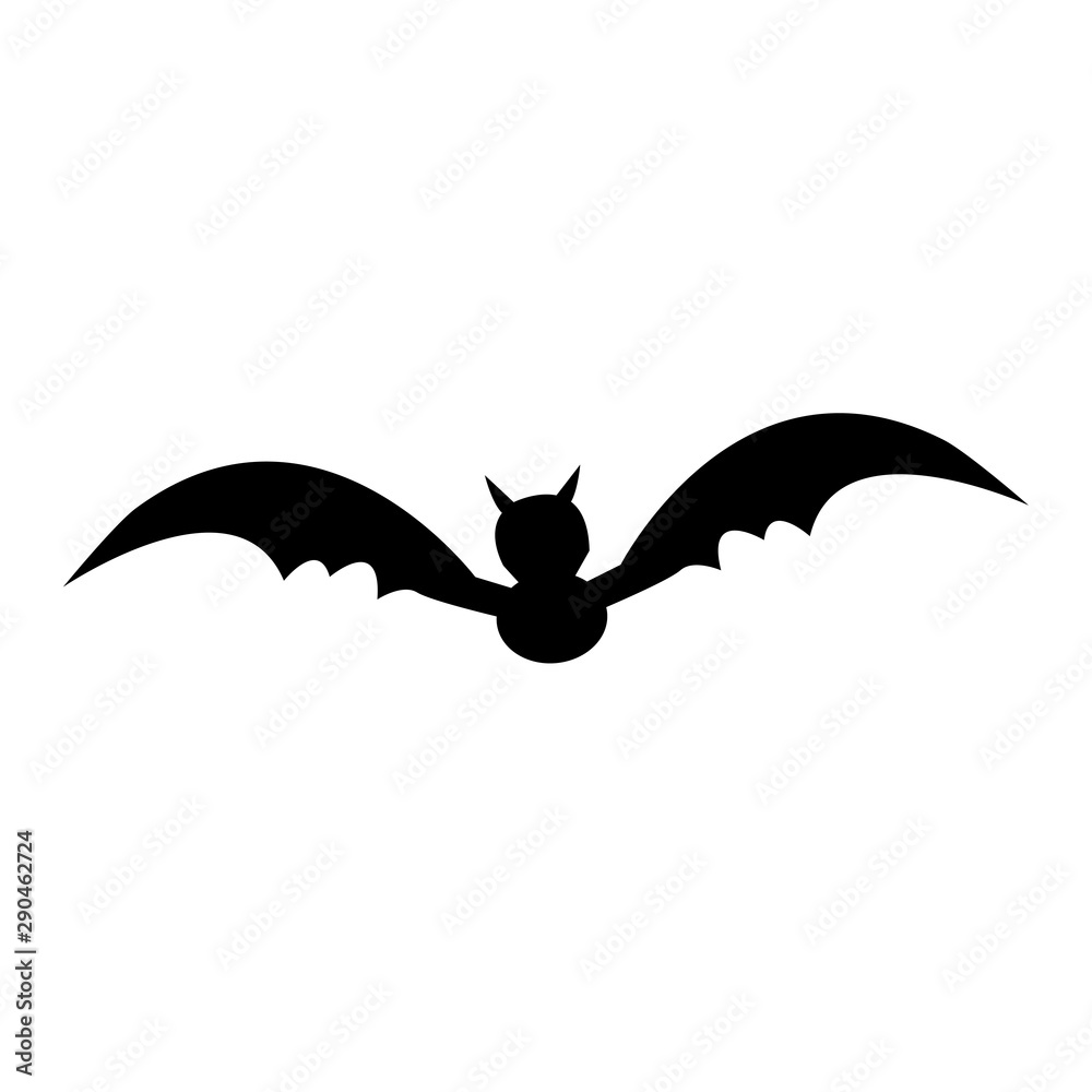 Naklejka premium A Bat icon silhouette for helloween party