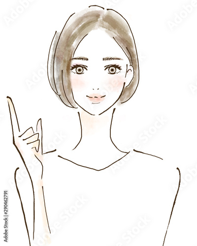 Obraz na płótnie ポイントを説明する若い女性 主婦 アドバイス 助言 イラスト w salonie