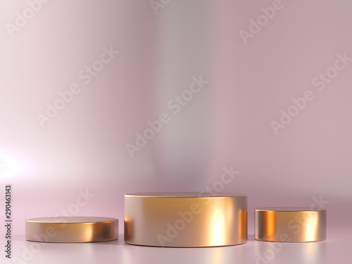 Elegant, beautiful abstract background with elements, studio, pedestal, minimalism. 3d illustration, 3d ..rendering.