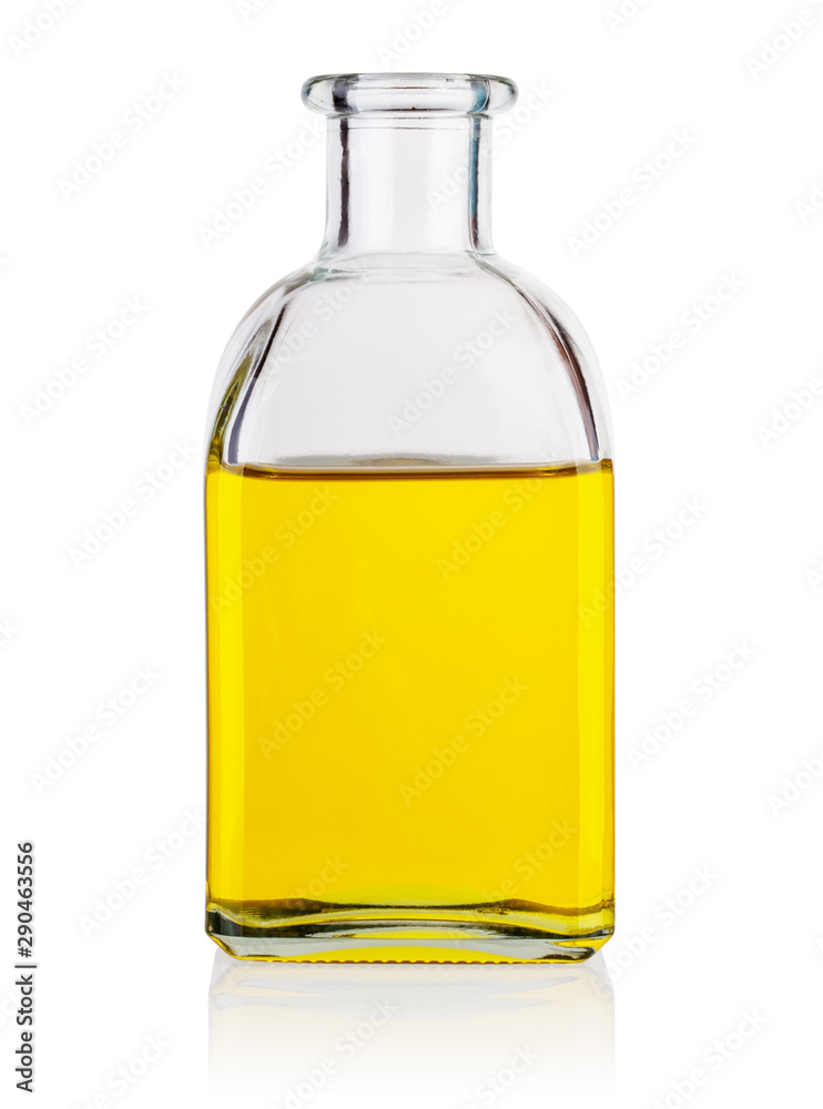 Glass bottle with oil