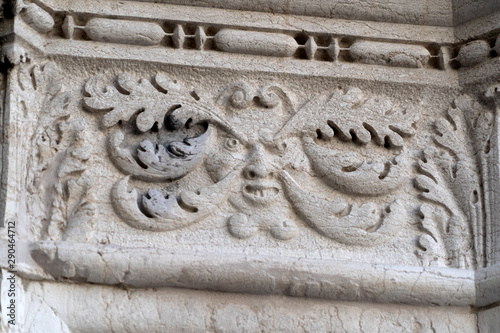 doge ducal palace venice capital of column wayside sculpture detail photo