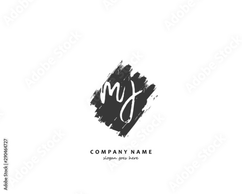 MJ Initial letter logo template vector