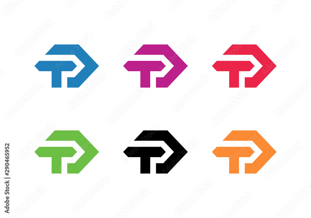 Initial letter TD logo set, hexagon shape alphabet symbol - vector Initial letter TD logo set, hexagon shape alphabet symbol - vector