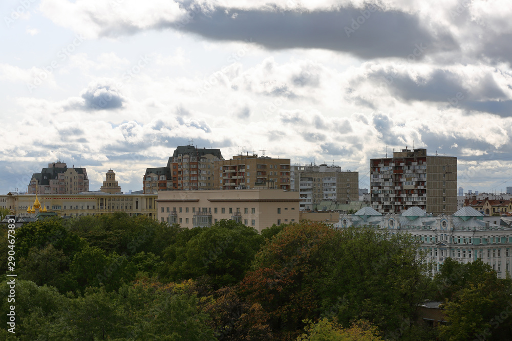 View of the Meshchansky city block. Moscow, Russia