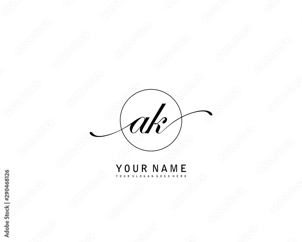 AK Initial beauty monogram logo vector Stock Vector | Adobe Stock