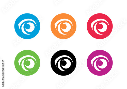 Creative vision logo set. Collection of eye ball icon design - Vector