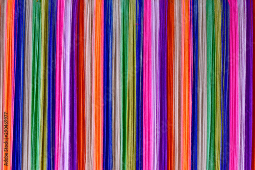 Colorful Silk threads on the loom