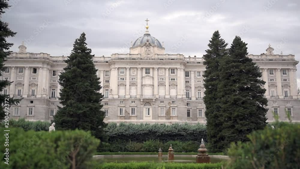 View of the Royal Palace from Sabatini Gardens in Madrid View of the Royal Palace from Sabatini Gardens in Madrid