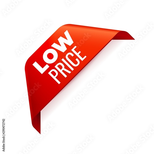 Red Vector corner Ribbon