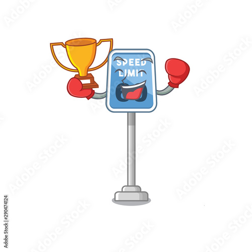Boxing winner speed limit cartoon toys on table