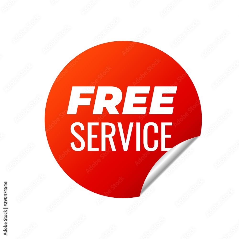 Red Vector Sticker on white background Red Vector Sticker on white background