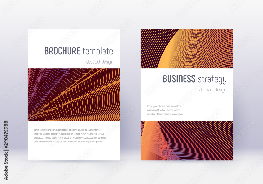 Fototapeta premium Minimalistic cover design template set. Orange abs