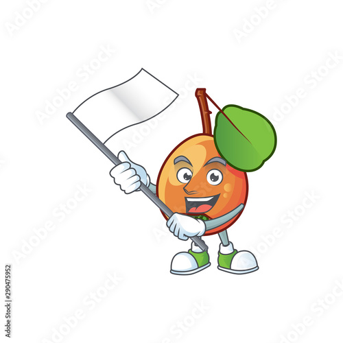 With flag shipova fruit cartoon on white background photo