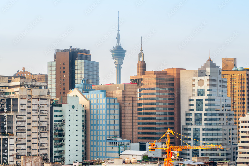 Fototapeta premium Amazing view of old and modern buildings in Macau