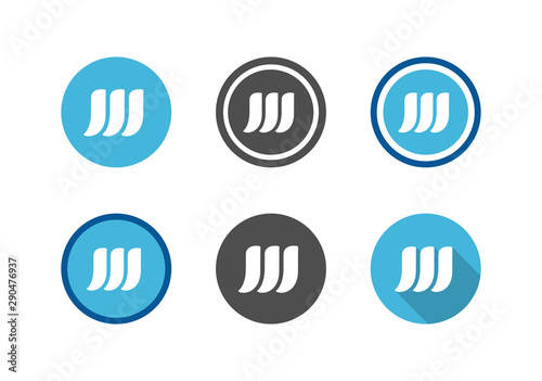 Collection of letter W Symbol, Initial W logo icon set - Vector