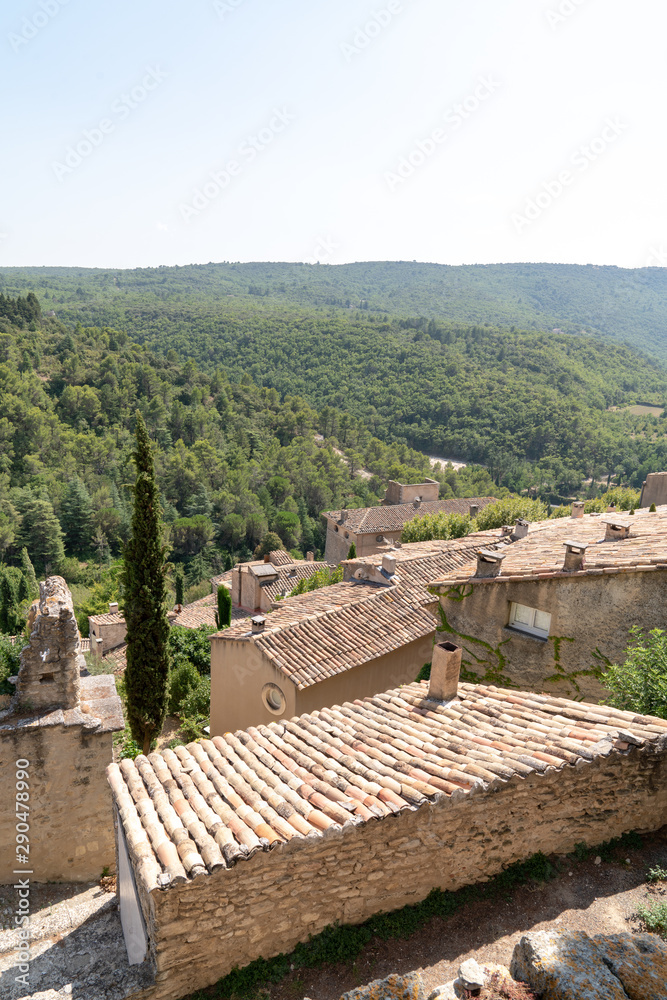 View over village roofs of Bonnieux Luberon in Provence France