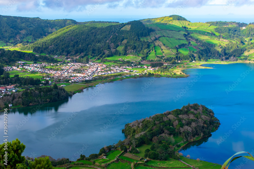 Typical landscape of the Sete Cidades area, Azores