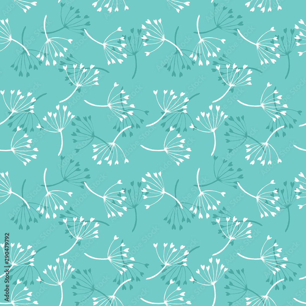 Seamless pattern hand drawn ink botanical illustration of wild branches isolated on green background. Design for textile, wrapping or wallpaper Seamless pattern hand drawn ink botanical illustration of wild branches isolated on green background. Design for textile, wrapping or wallpaper