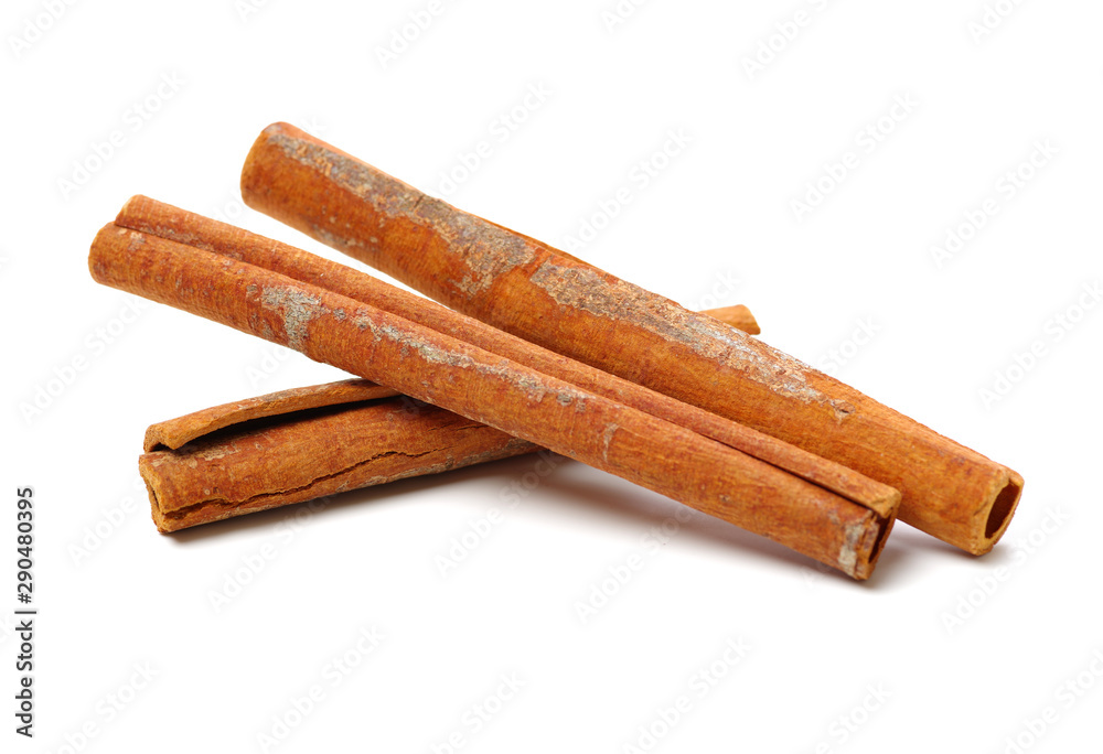 Cinnamon on a white background Cinnamon on a white background