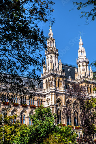 Photography View of the Vienna City Hall building. Vienna. Austria