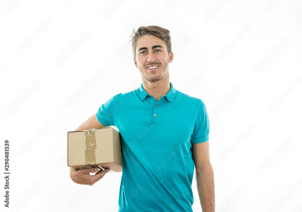 Boy carrying boxes of cardboard Boy carrying boxes of cardboard