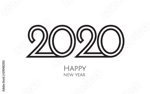 Happy New Year 2019 text design. Brochure design template, card, banner.